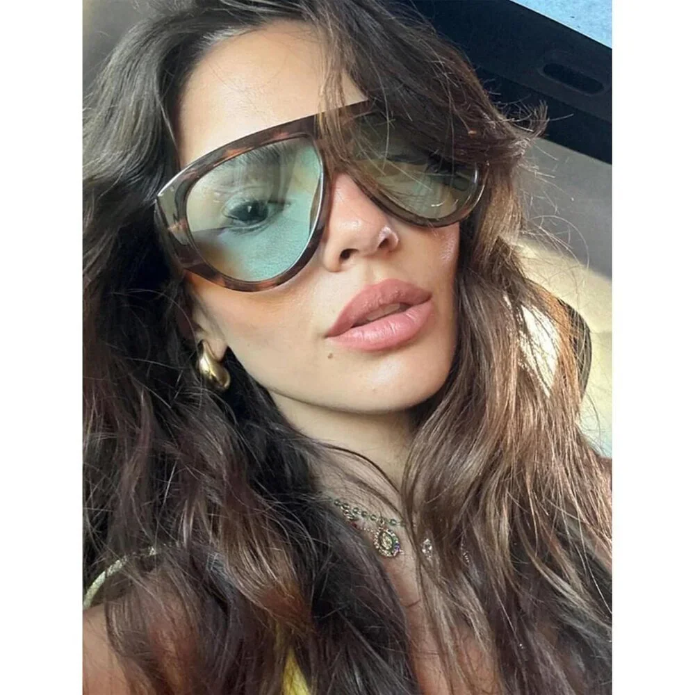 Oversized Retro Aviator Sunglasses Women Men Vintage Style Sun Glasses